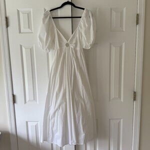 Abercrombie o-ring puff sleeve midi dress